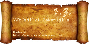 Vásári Zakariás névjegykártya